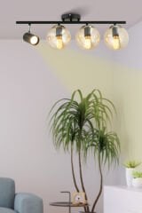 Alen 4 Lü Modern (BAL GLOP CAMLI) Spotlu Salon Yemek Masası Üstü Hol Yatak Odası Avize
